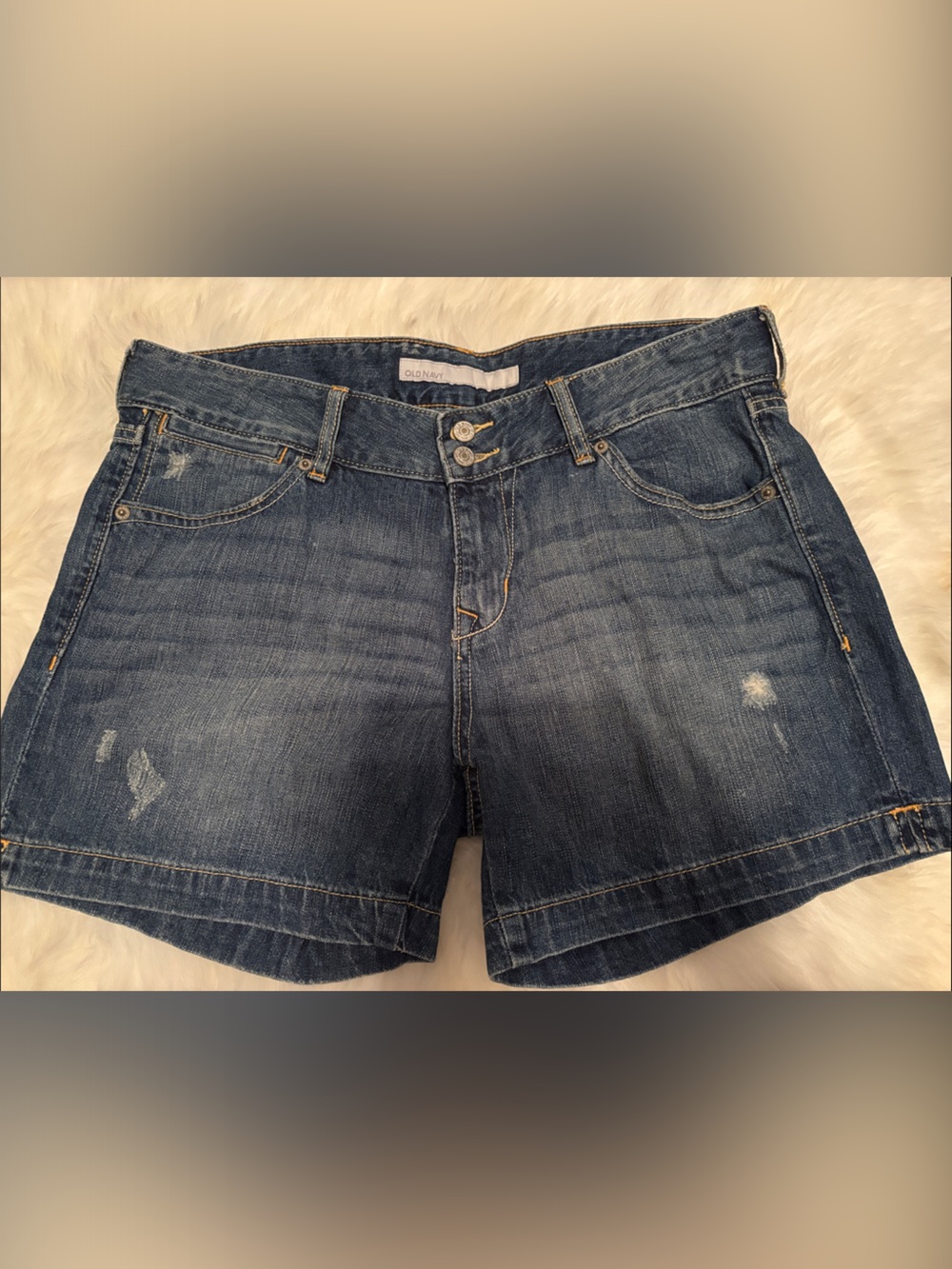 Old Navy Dark Blue Distressed Denim Shorts